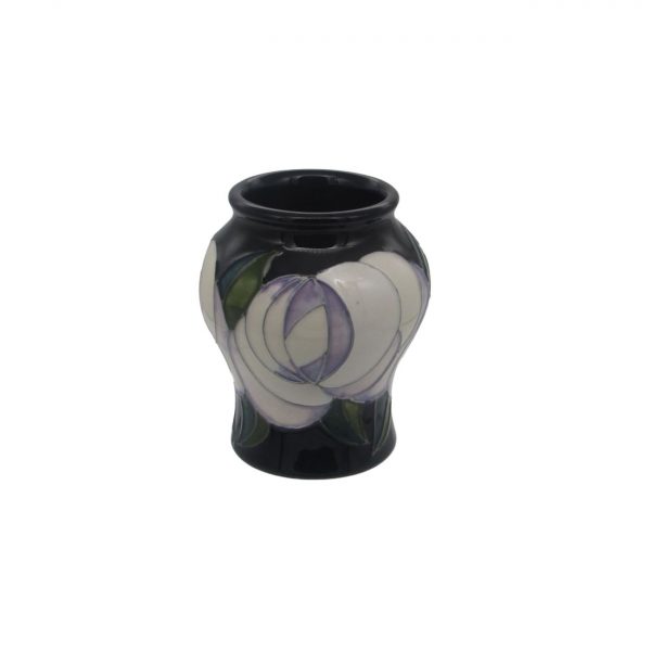 White Rose Design Vase Moorland Pottery