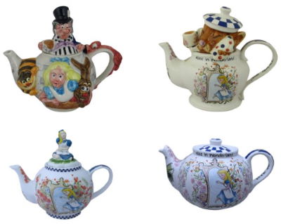 alice in wonderland teapots