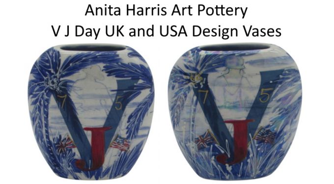 V J Day 75th Commemorative Vases