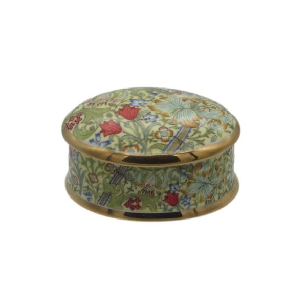 Golden Lily Design Oval Trinket Box | William Morris Design