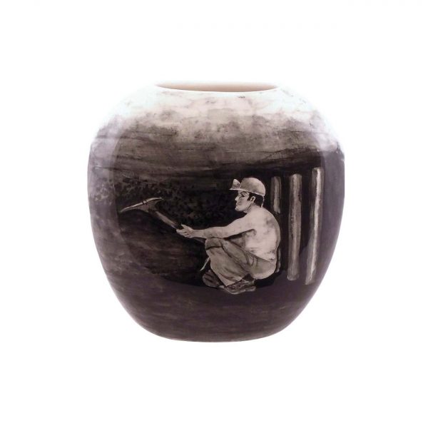 Coal Miner Design Vase Tony Cartlidge Ceramic Artist