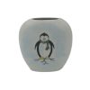 Penguin on Ice Design Vase Tony Cartlidge Ceramic Artist