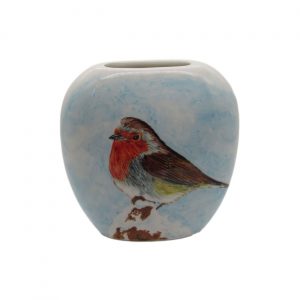 Robin Design Purse Vase Tony Cartlidge Ceramic Artist