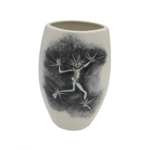 Man of Fire Design Oval Vase Tony Cartlidge Ceramic Artist