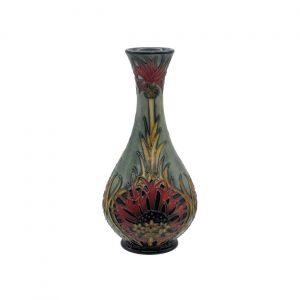 Crimson Cornflower Design Vase Moorcroft Pottery