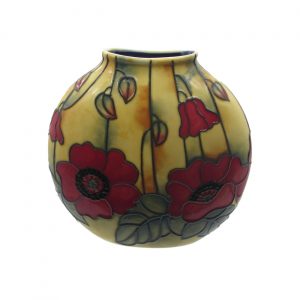 Yellow Poppy Design 16cm Vase Old Tupton Ware