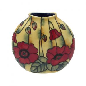Yellow Poppy Design 16cm Vase Old Tupton Ware