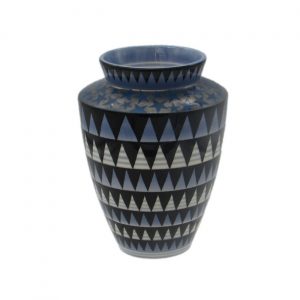 Moorland Pottery Etched Stars Design Vase.