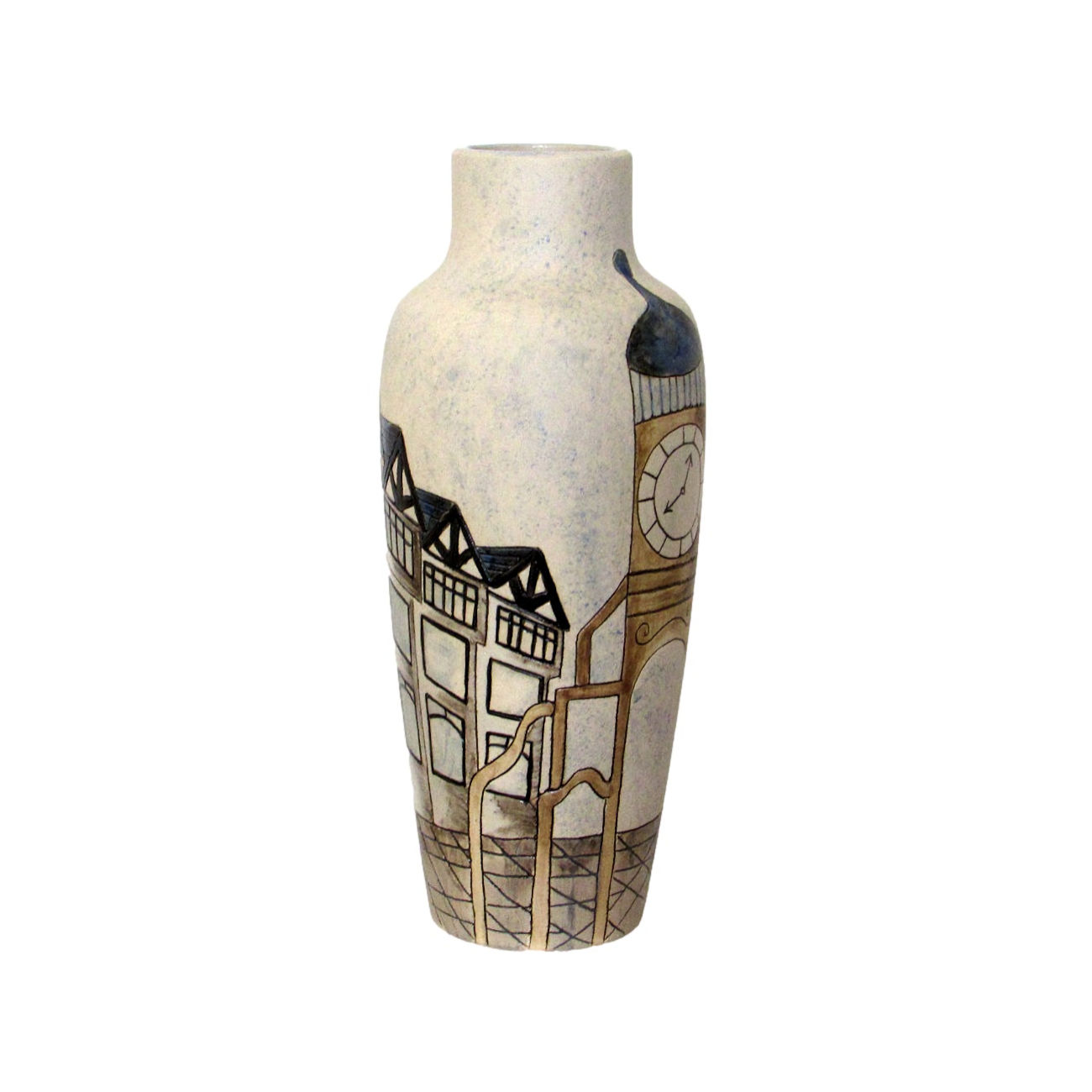 Burslem Pottery Vase Chester Eastgate Clock Tower Design