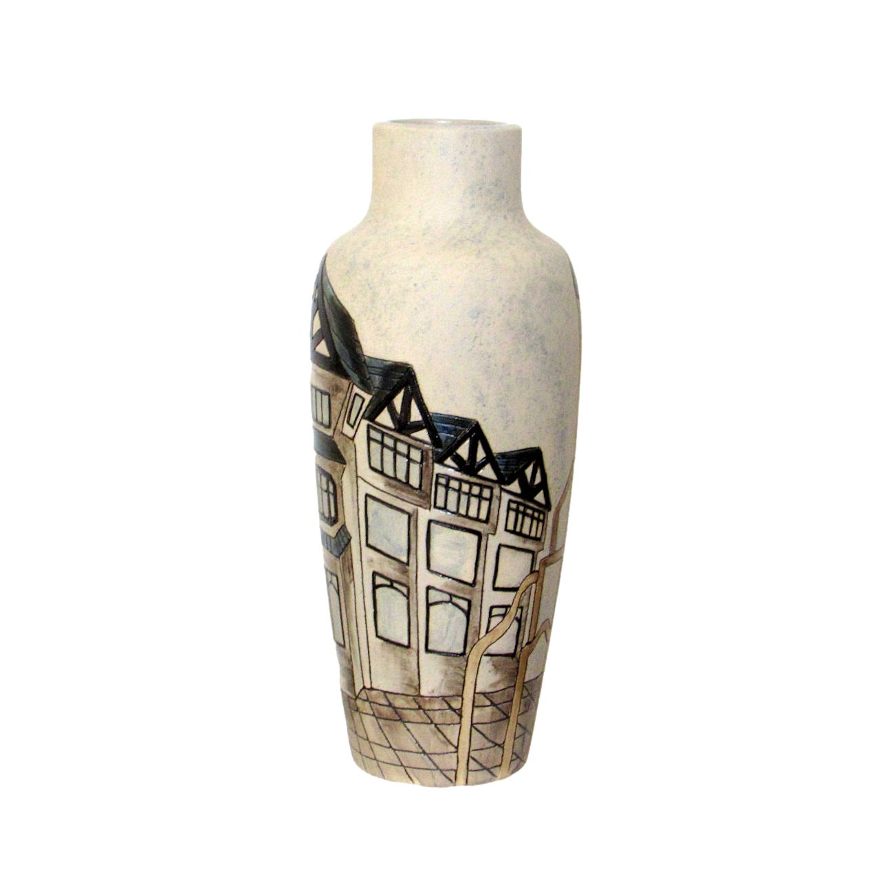 Burslem Pottery Vase Chester Eastgate Clock Tower Design
